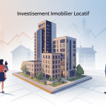 Illustration famille investir acheter pour louer immobilier locatif