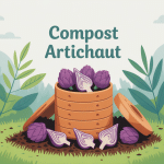 illustration compost artichaut dans jardin