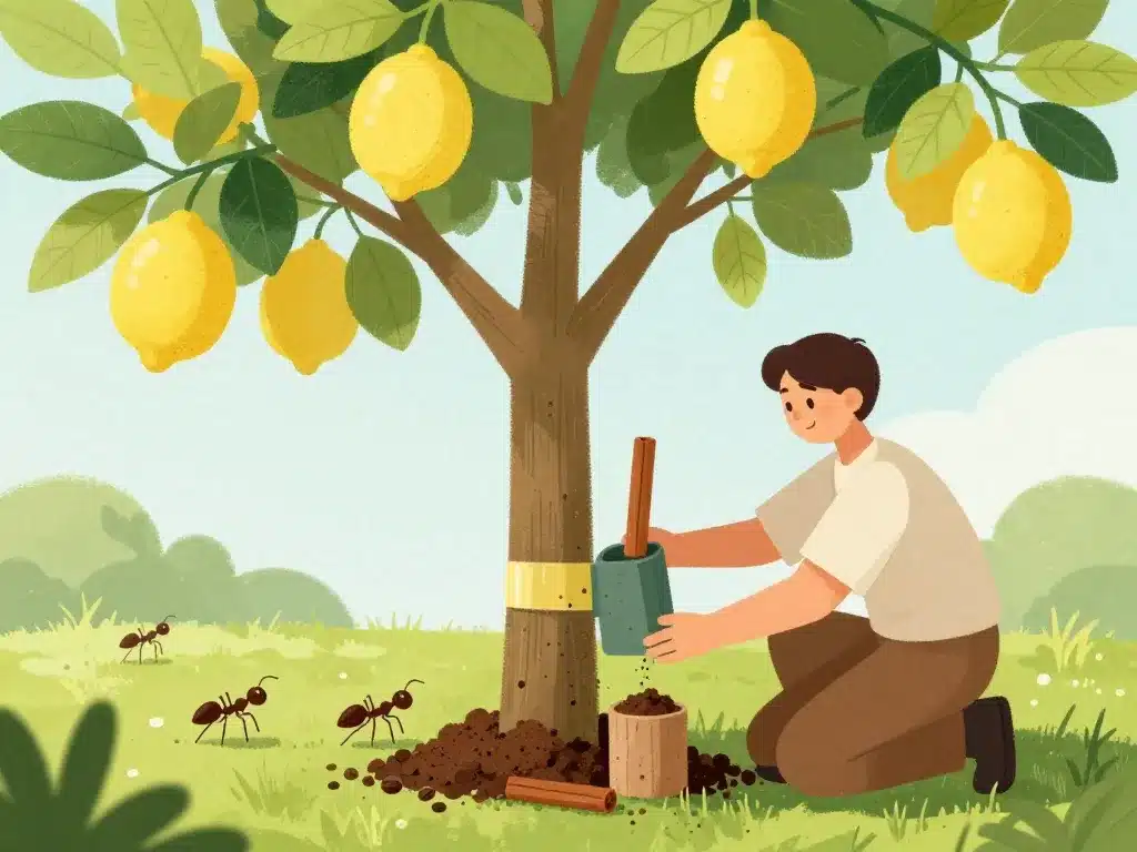 citronnier fourmis barrière naturelle jardinier protection