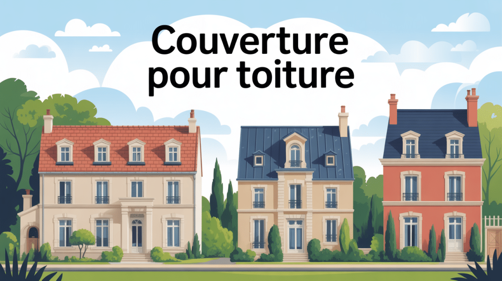 Vue de toitures françaises avec tuiles, ardoise, métal et toiture végétalisée, couverture pour toiture