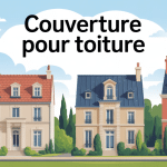 Vue de toitures françaises avec tuiles, ardoise, métal et toiture végétalisée, couverture pour toiture