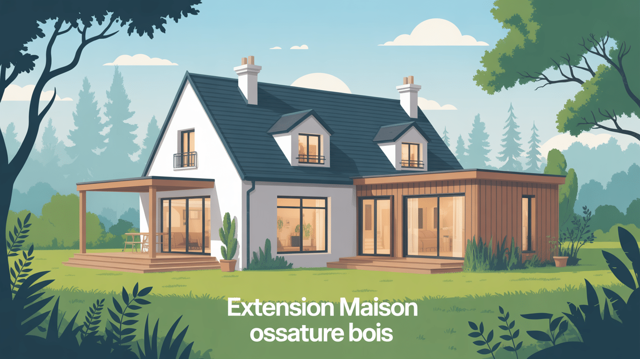 extension maison ossature bois visuel principal écologique