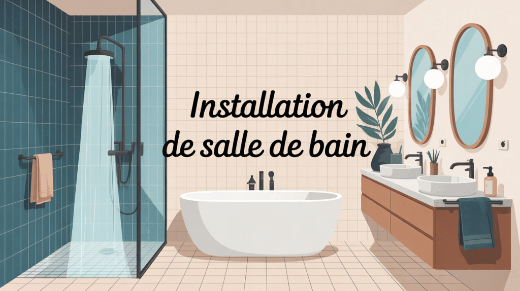 illustration installation de salle de bain moderne lumineuse