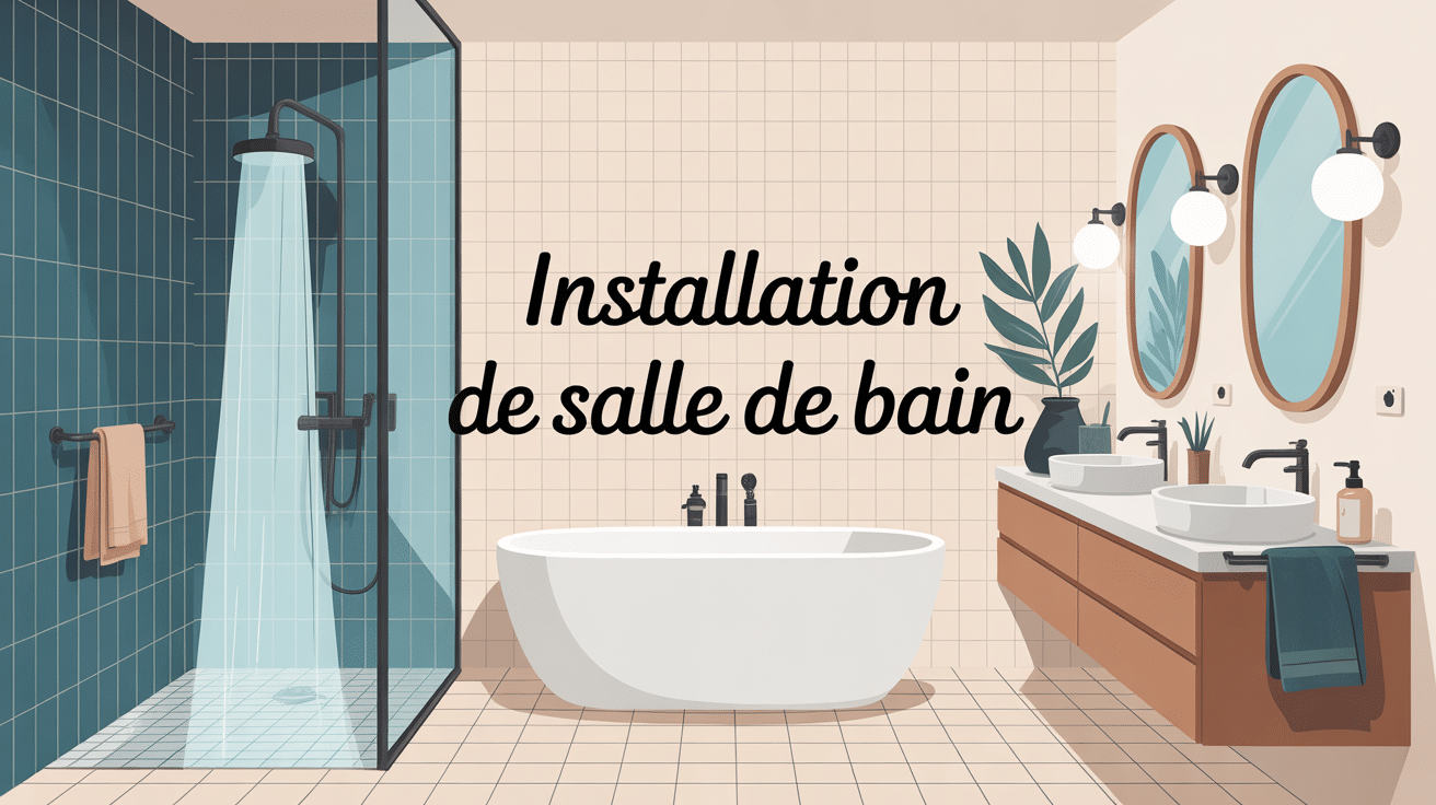 illustration installation de salle de bain moderne lumineuse