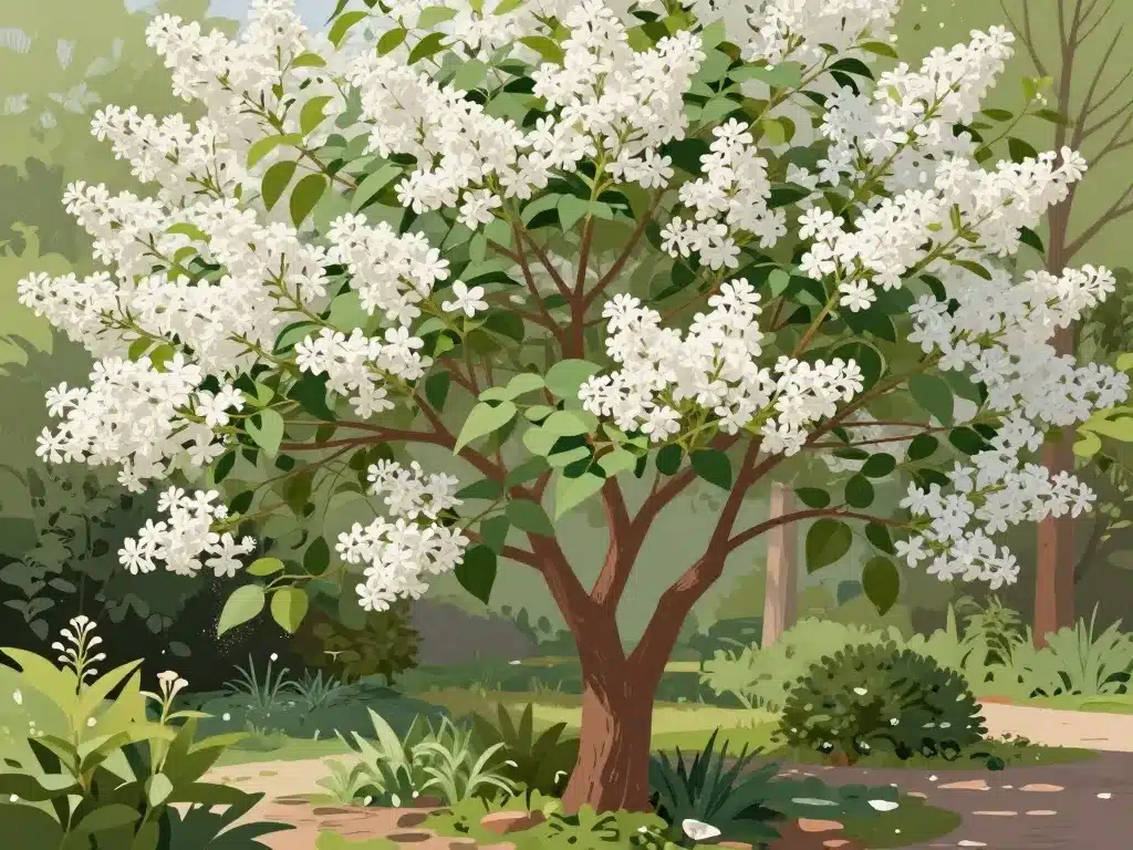 lilas du japon en floraison estivale effet ornemental