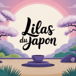 lilas du japon en pleine floraison dans un jardin zen