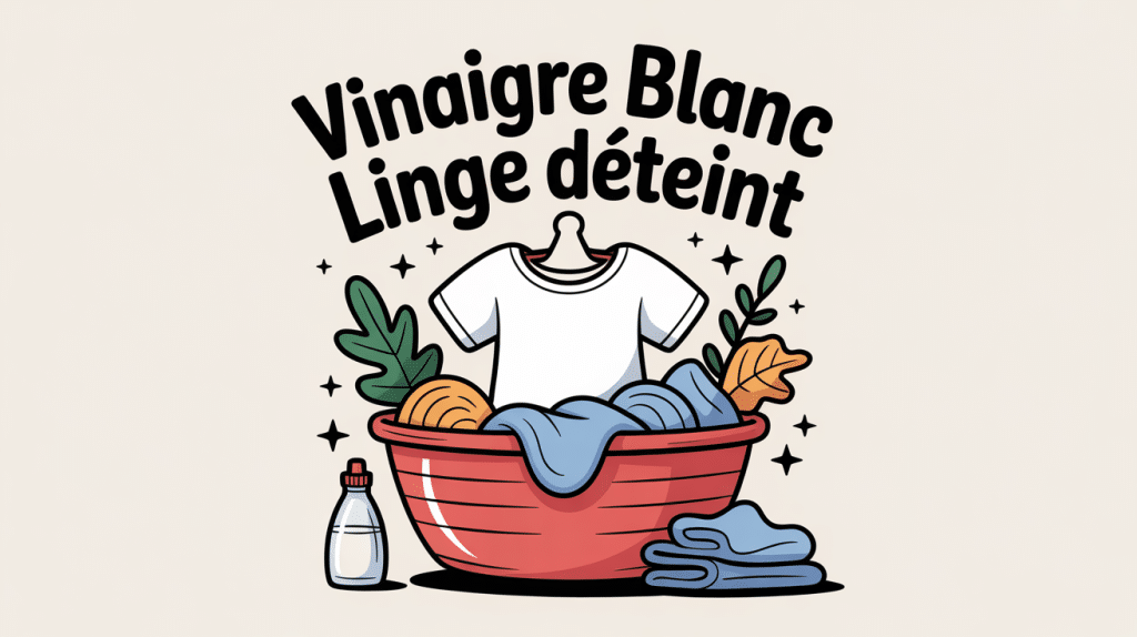 illustration linge déteint vinaigre blanc avis titre