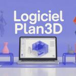 logiciel plan3d affiché sur ordinateur pour aménagement intérieur