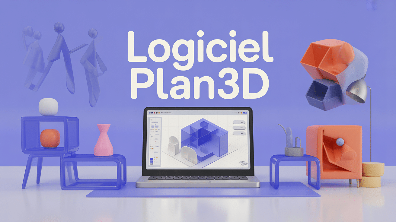 logiciel plan3d affiché sur ordinateur pour aménagement intérieur