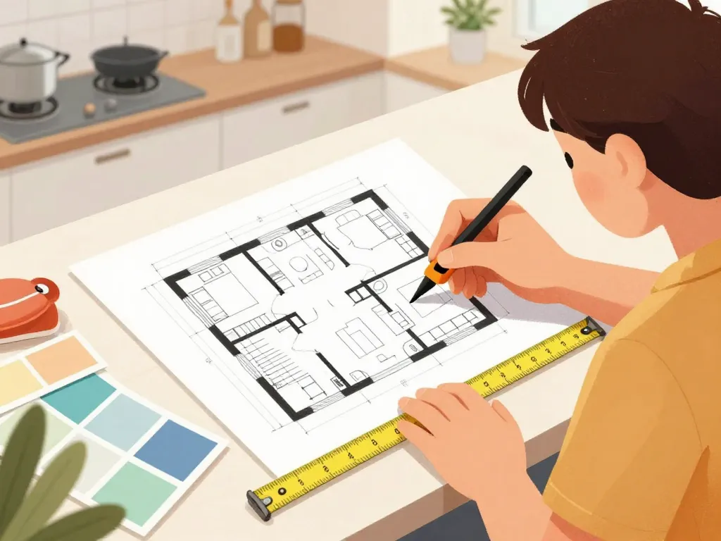 préparation devis pour une cuisine prise de mesure