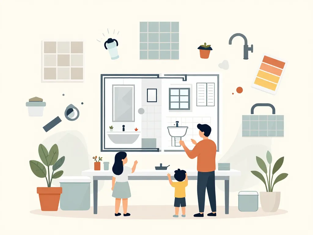 planification installation de salle de bain famille