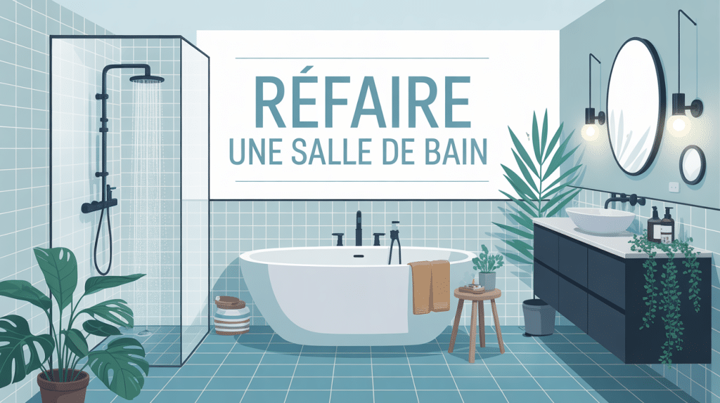 refaire salle de bain, salle lumineuse rénovée, douche italienne moderne