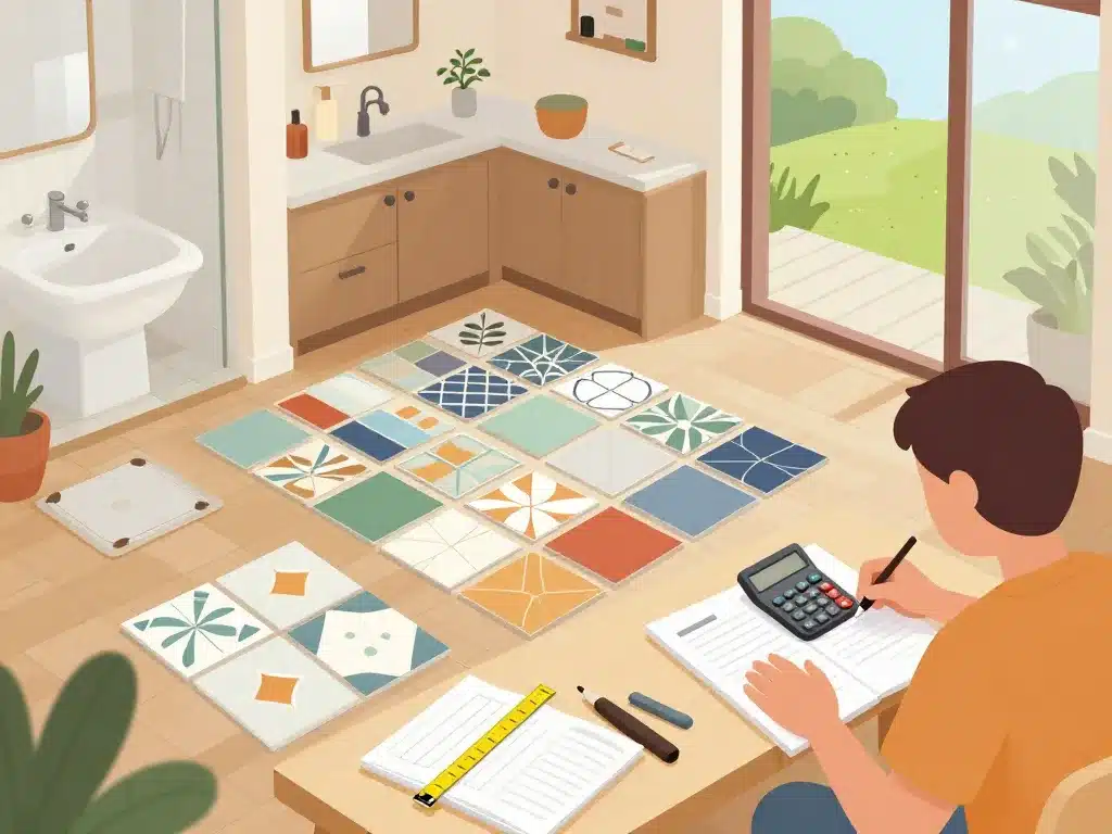 illustration estimation budget tarif pose carrelage m2 par pièce