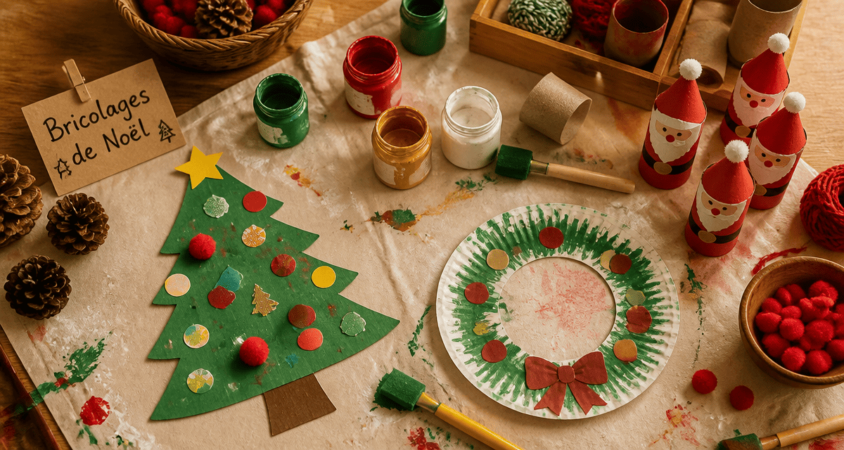 bricolage de noël pour petit de 2 ans table créative