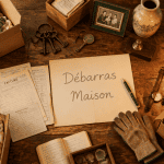 debarras maison table objets anciens