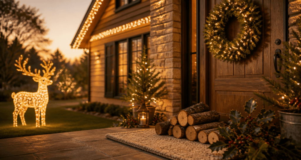 decoration noel exterieur maison lumineuse