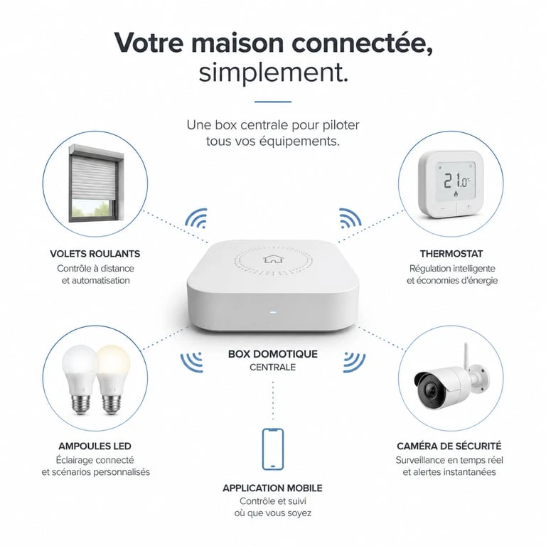 Schéma de fonctionnement d'un système domotique centralisé