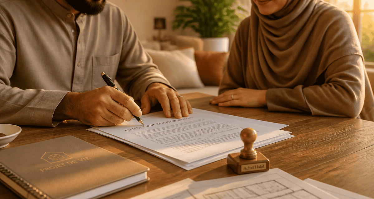 Islam et credit immobilier, couple musulman contrat achat halal
