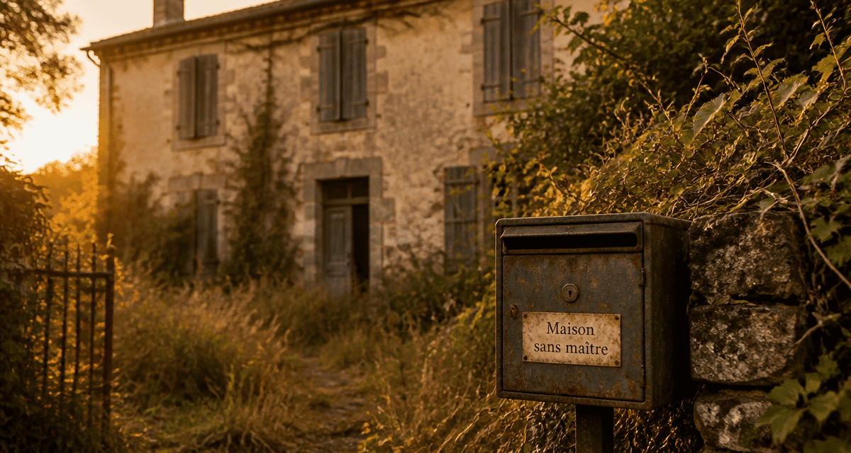 maison abandonnée en pierre au soleil couchant