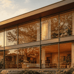 maison mur rideau façade vitrée contemporaine