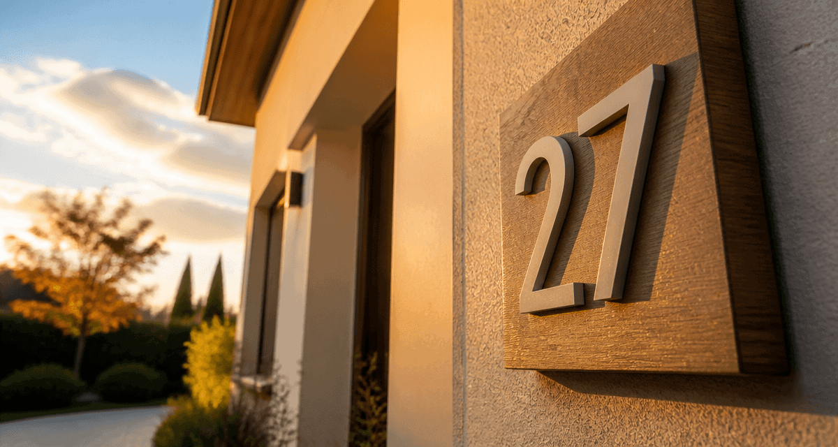 numero de maison design en aluminium sur façade contemporaine