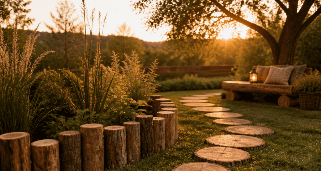 Que faire avec des rondins de bois dans le jardin aménagement déco