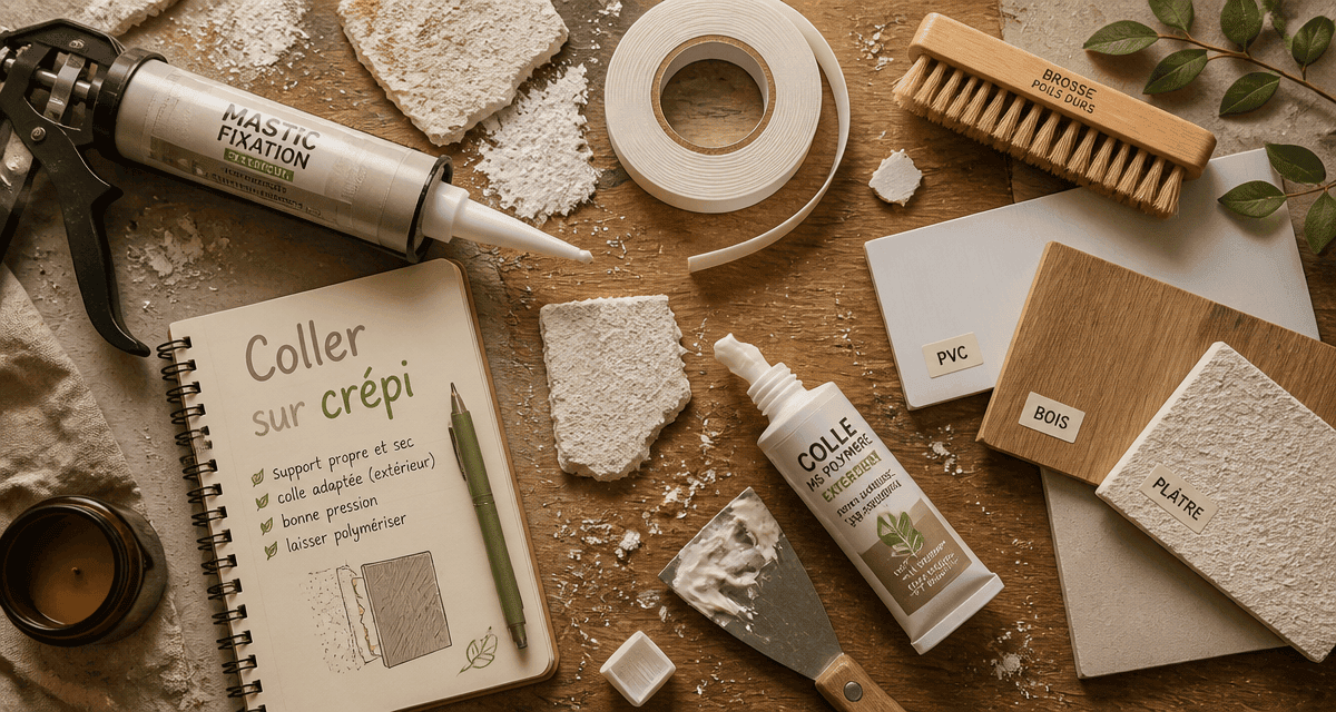 que peut on coller sur du crépi outils bricolage