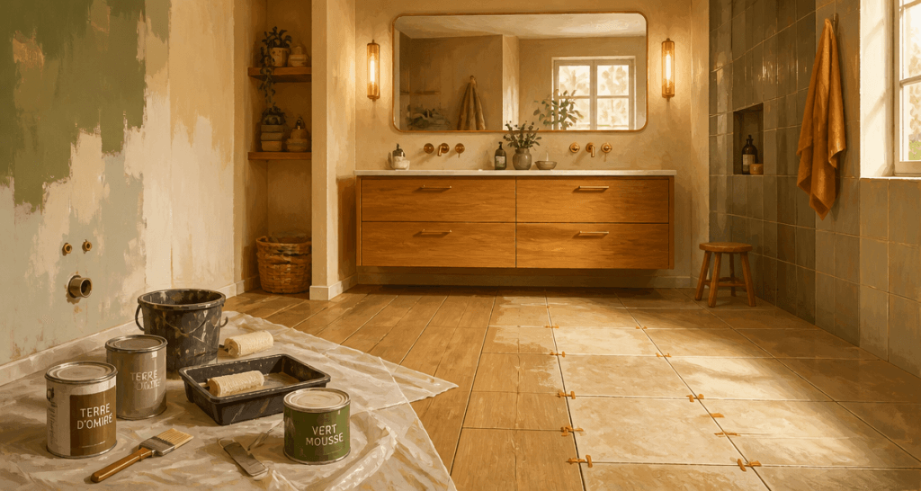 Renover une salle de bain en travaux