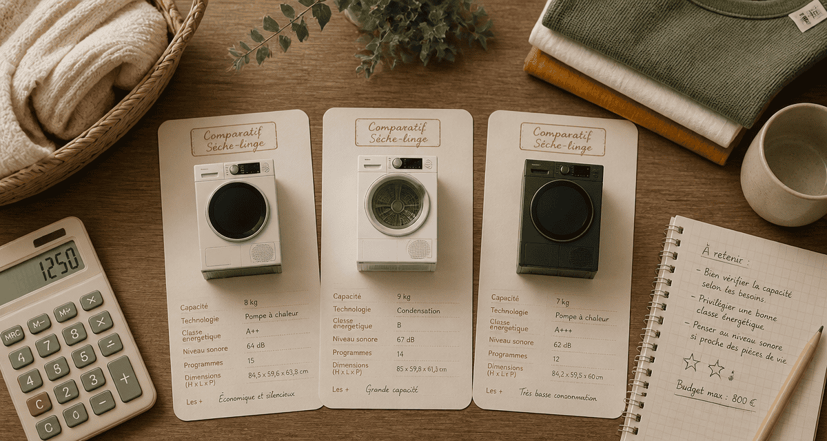 sèche linge comparatif miniatures sur table