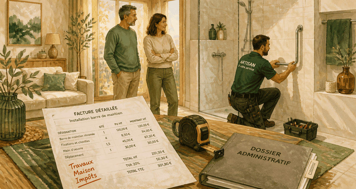 travaux maison impots barre maintien douche
