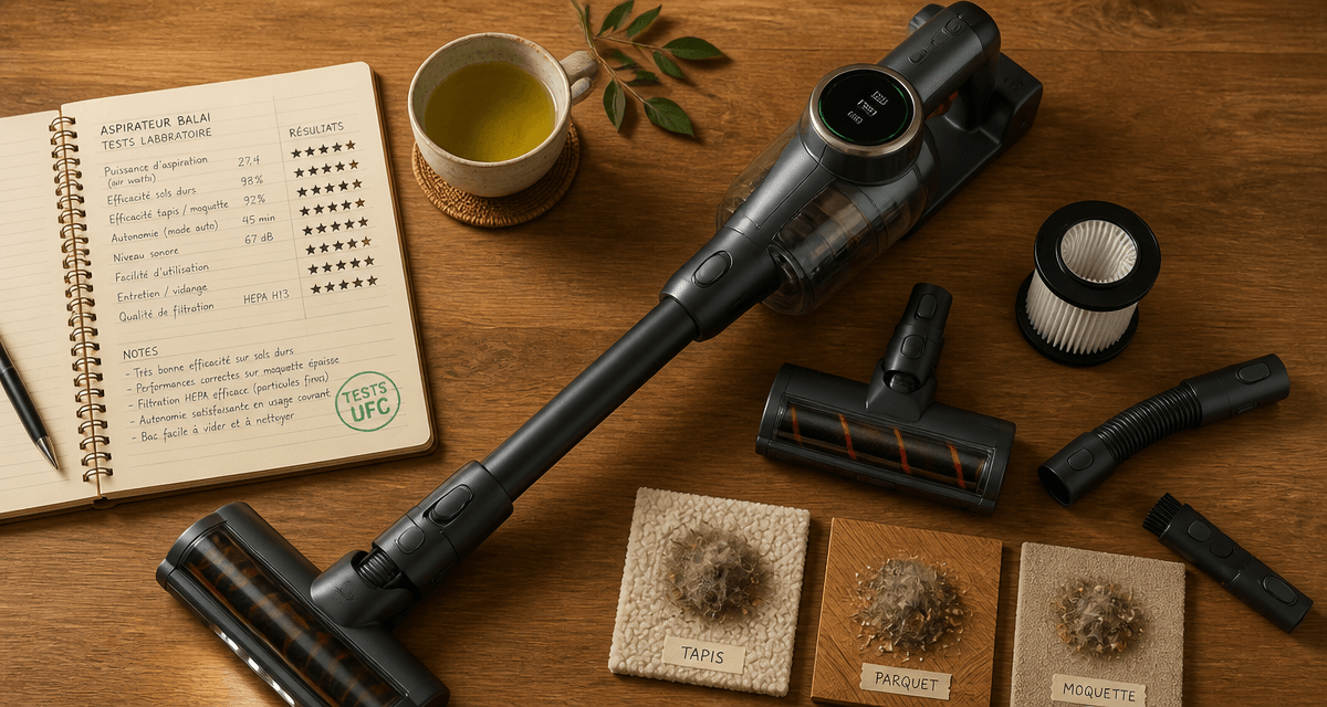 ufc que choisir aspirateur balai sur table avec accessoires
