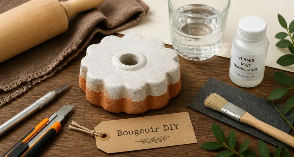 Bougeoir pâte autodurcissante pour rendu céramique en 24h