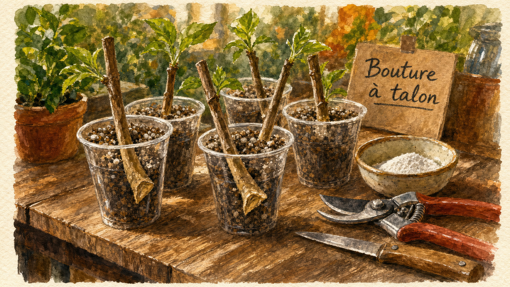 Bouturer le lilas : boutures à talon prêtes à planter