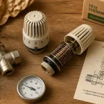 Fonctionnement vanne thermostatique : tête et capsule numérotée sur radiateur