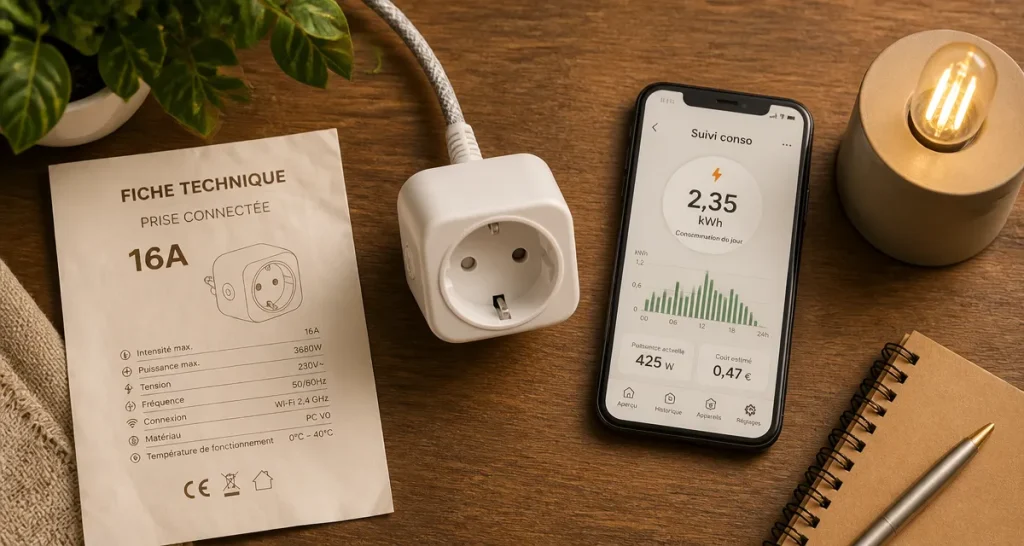 Meilleure prise connectée 3500W avec suivi conso et Matter