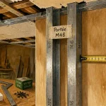 Portée maximum plafond autoportant M48 : rails et montants M48 en atelier