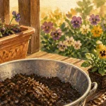 Quand planter des pensées : jeunes plants en godets, jardinière et floraison