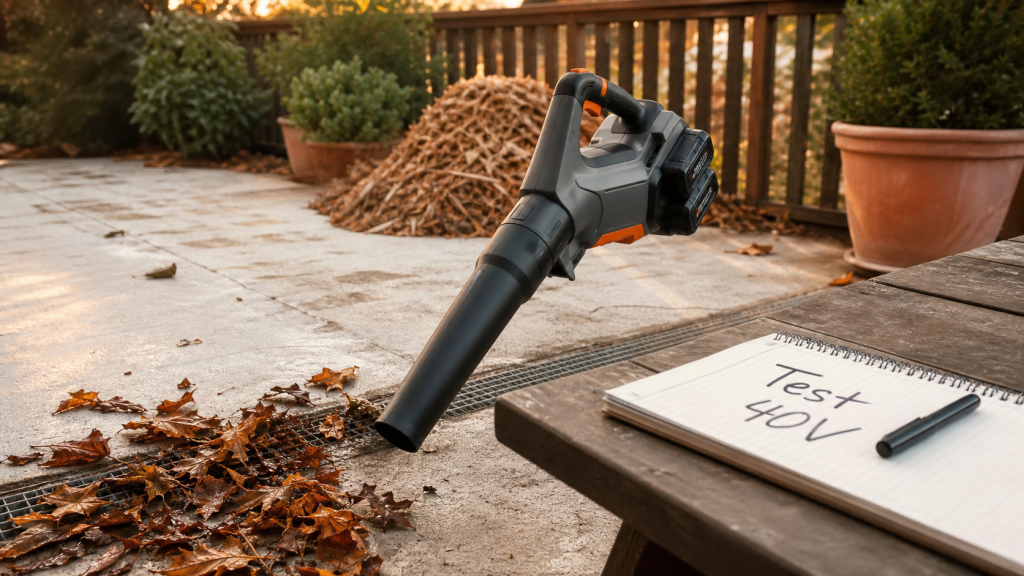 Souffleur Parkside sans fil Lidl avis : test 40V sur terrasse