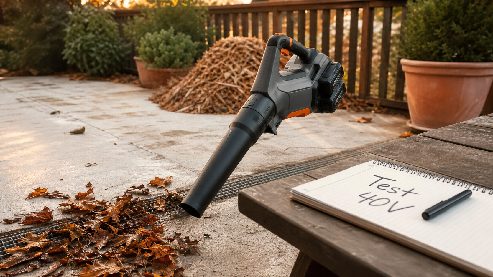 Souffleur Parkside sans fil Lidl avis : test 40V sur terrasse