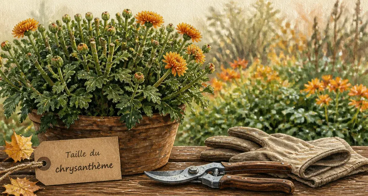 Taille chrysanthème : chrysanthème en pot en automne