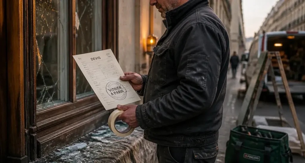 Vitrier paris pas cher artisan : devis pour vitrage fissuré