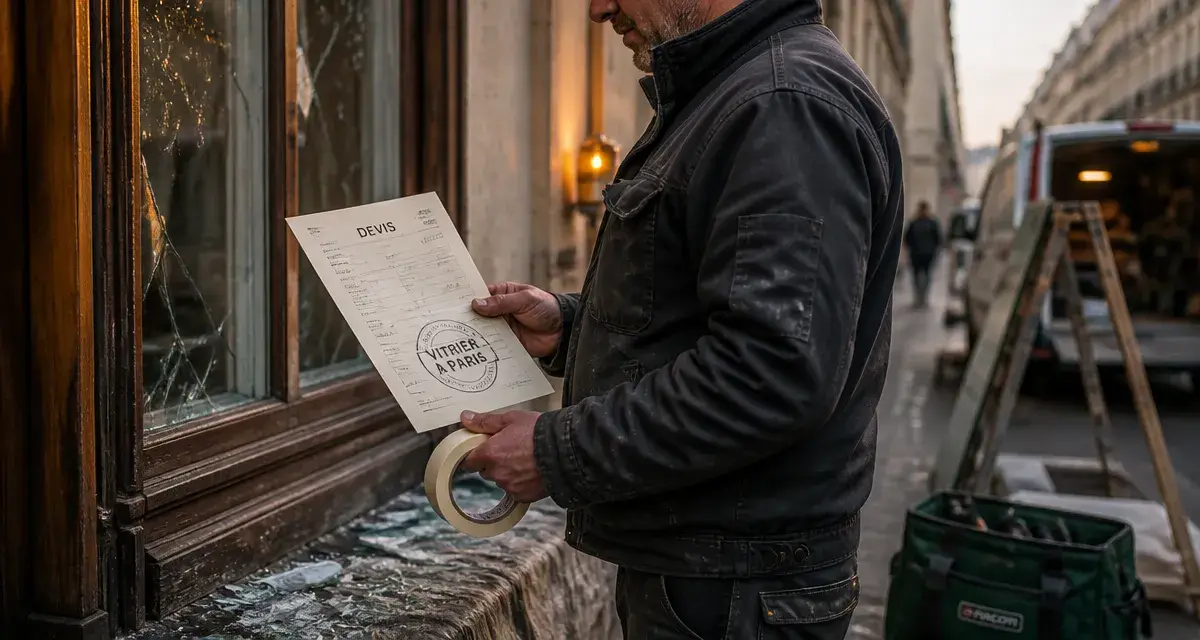 Vitrier paris pas cher artisan : devis pour vitrage fissuré