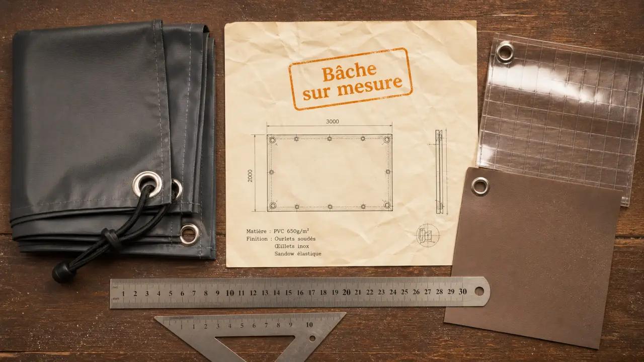Bache sur mesure : œillets et grammage pour protection durable