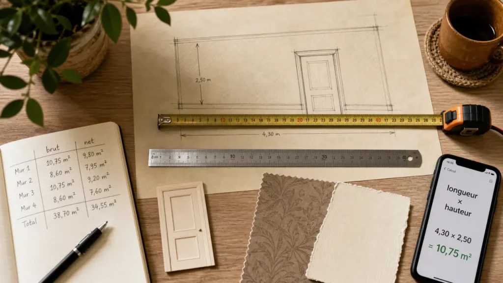 Calcul metre carré mur : mesure longueur × hauteur et ouvertures