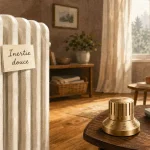 Chauffage electrique par inertie : radiateur avec thermostat au salon