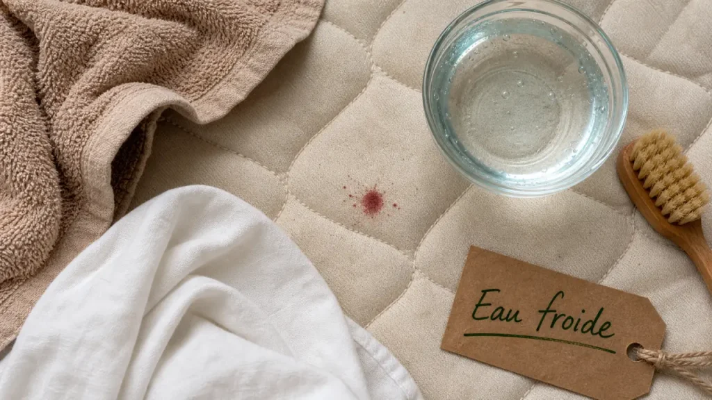 Comment enlever sang sur matelas : eau froide et bicarbonate