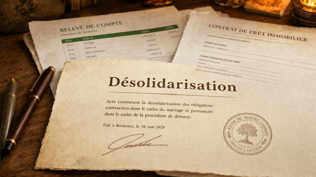 Dossier de désolidarisation pour divorce et crédit immobilier en cours