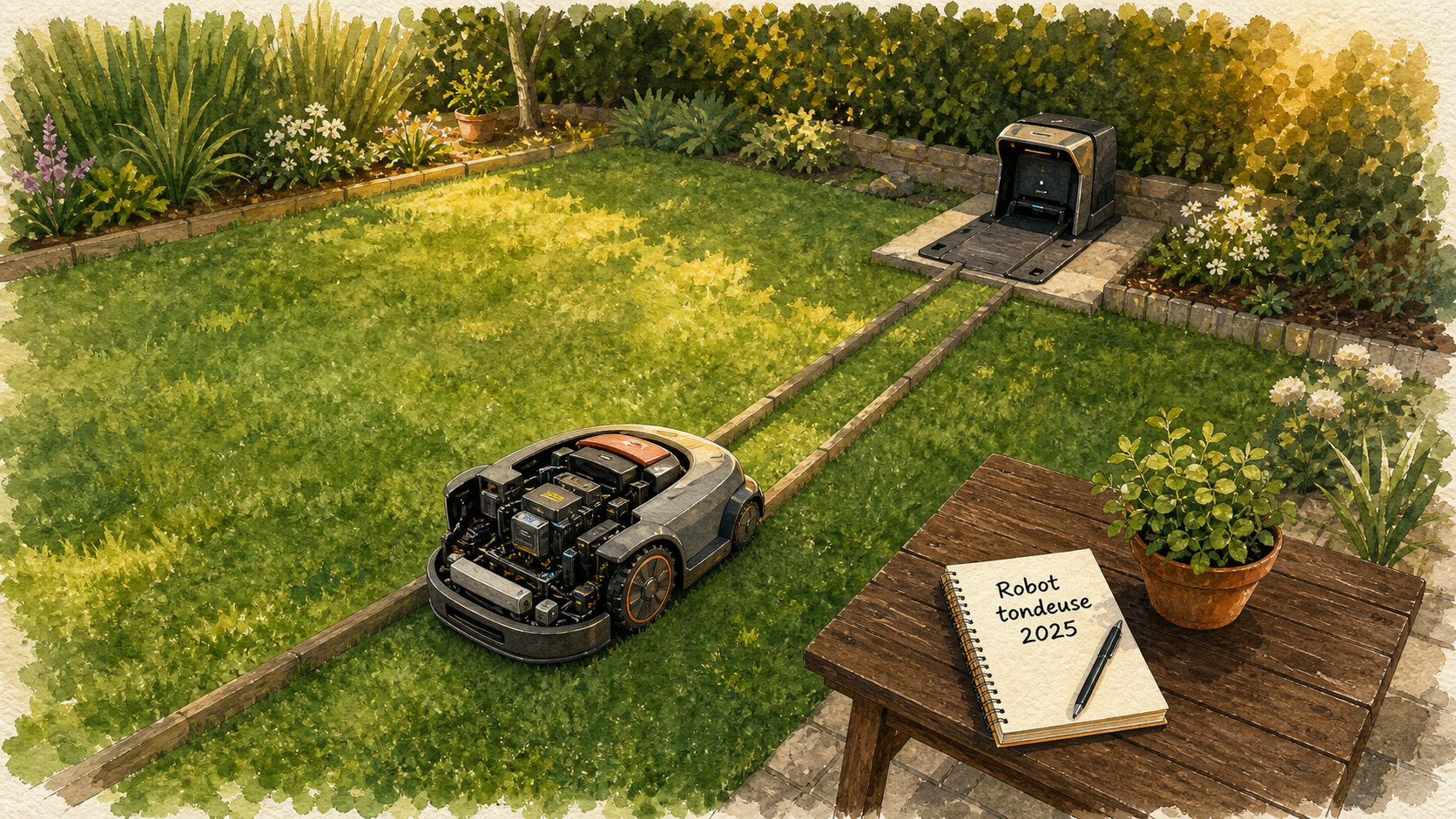 Meilleur robot tondeuse 2025 : 600 m², GPS RTK, pentes 80%