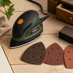 Mini ponceuse électrique patin delta 200 W, vitesse variable et abrasifs