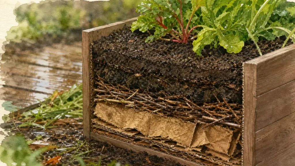 Que mettre au fond d’un carré potager : carton ou graviers